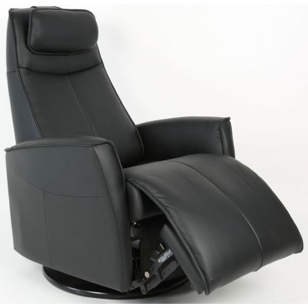 Fauteuil inclinable Hjellegjerde Loft (fonction électrique) - Cuir plein noir Fauteuil inclinable Hjellegjerde Loft (fonction électrique) - Cuir plein noir