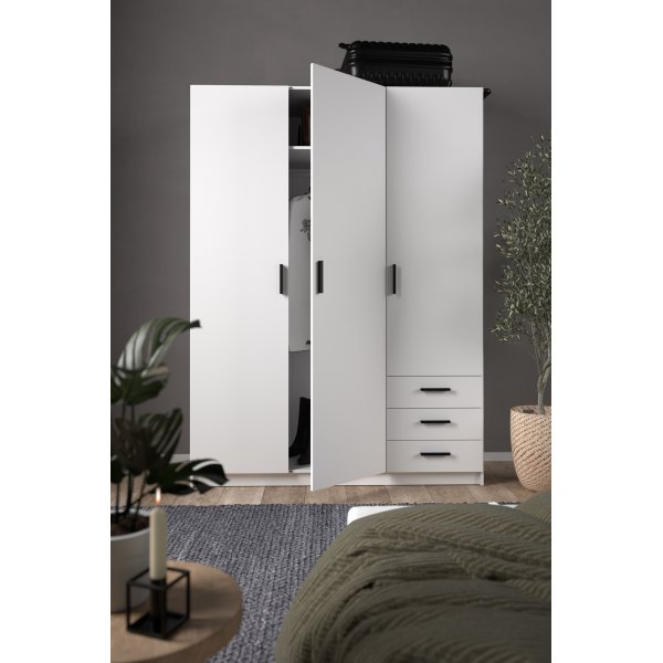 Armoire Sprint avec 3 portes et 3 tiroirs - Blanc Armoire Sprint avec 3 portes et 3 tiroirs - Blanc