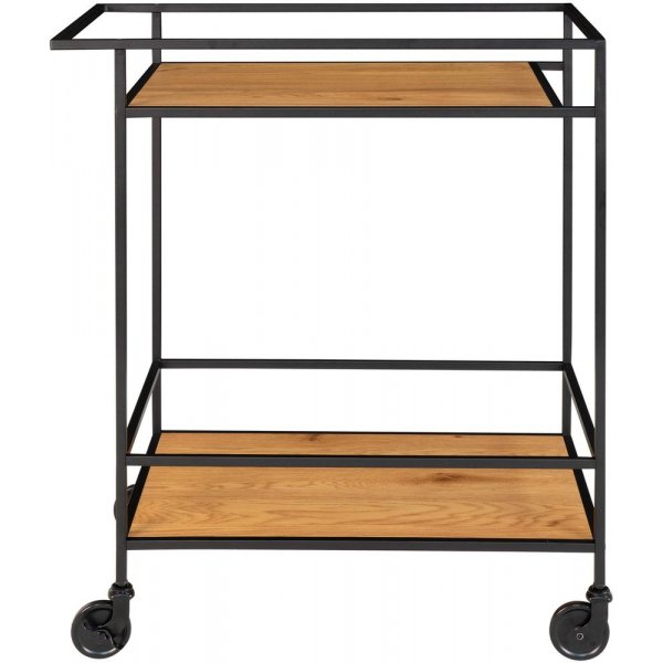 Chariot de service Blanc 68 x 40 cm - Noir/imitation chêne Chariot de service Blanc 68 x 40 cm - Noir/imitation chêne