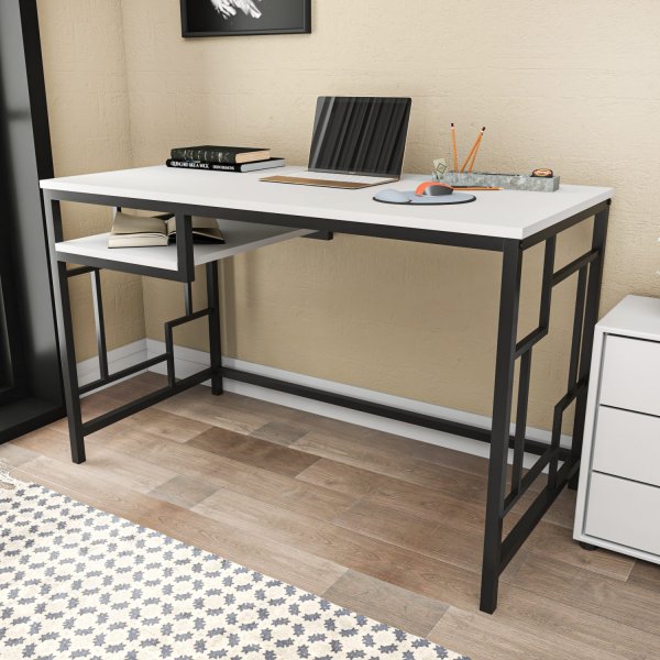 Bureau Kennesaw 120 x 60 cm - Noir/blanc