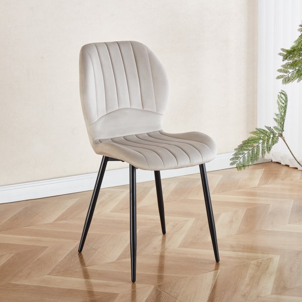 Santos matstol - Beige velvet Santos matstol - Beige velvet