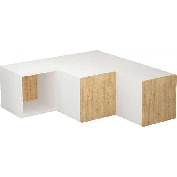 Banc multimédia compact - Blanc/chêne Banc multimédia compact - Blanc/chêne