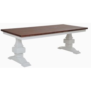 Karlsborg matbord 220 cm - Vit/antikbehandlat - Övriga matbord, Matbord, Bord