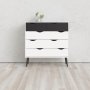 Commode Oslo  5 tiroirs - Blanc/noir