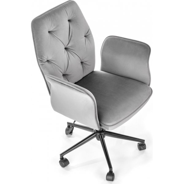 Chaise de bureau Run en velours gris Chaise de bureau Run en velours gris
