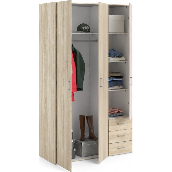 Armoire Space avec 3 portes et 3 tiroirs - Chêne Armoire Space avec 3 portes et 3 tiroirs - Chêne