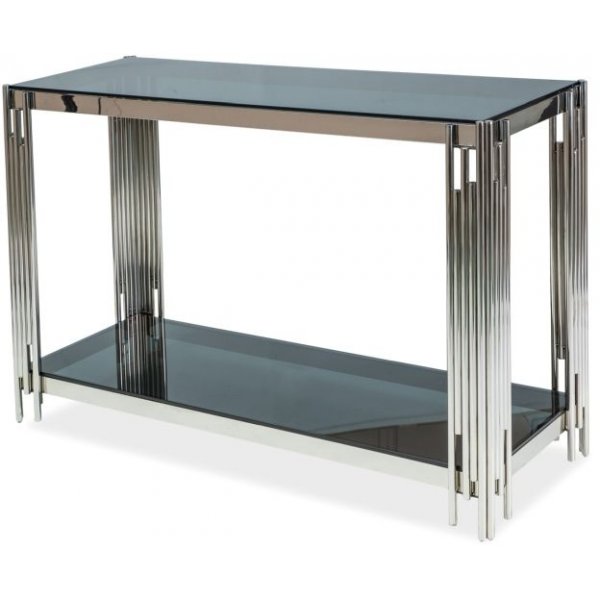 Bourne konsolbord 120 x 40 cm - Krom/svart glas