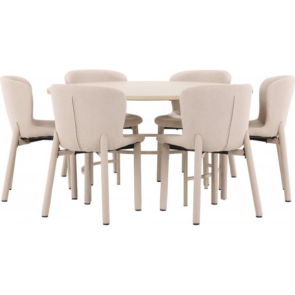 Matbord Copenhagen med 6 st Astoria stolar - Beige/whitewash Matbord Copenhagen med 6 st Astoria stolar - Beige/whitewash