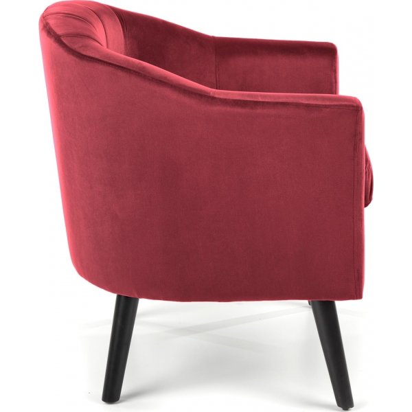 Aric fauteuil in wein rood fluweel + Textielreiniging voor meubels Aric fauteuil in wein rood fluweel + Textielreiniging voor meubels