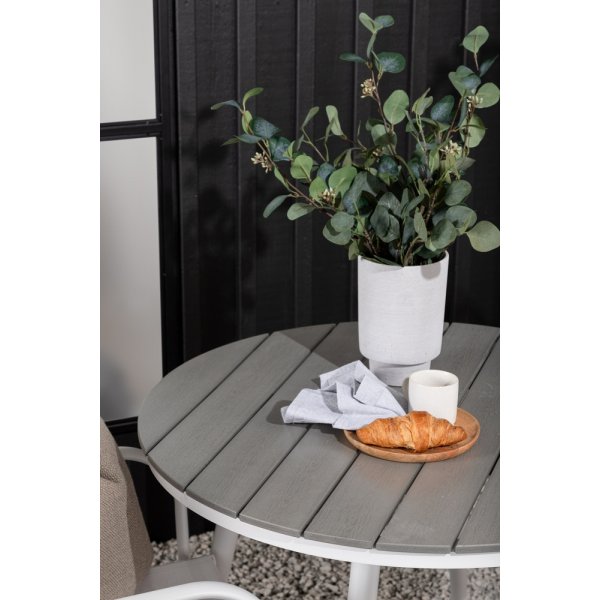 Break utematgrupp med 2 st Santorini stolar - Gr/Vit