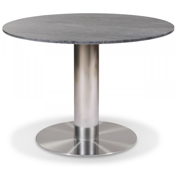 Next runt matbord D105 cm - Borstad stl / Marmor (Gr)