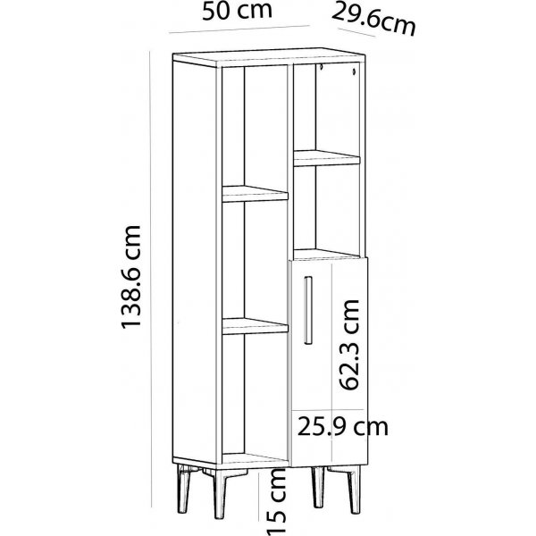 Cabinet Ephesus - Saphir/chêne/noir Cabinet Ephesus - Saphir/chêne/noir