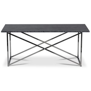 Table basse Palladium en marbre gris et laiton 110x60 cm