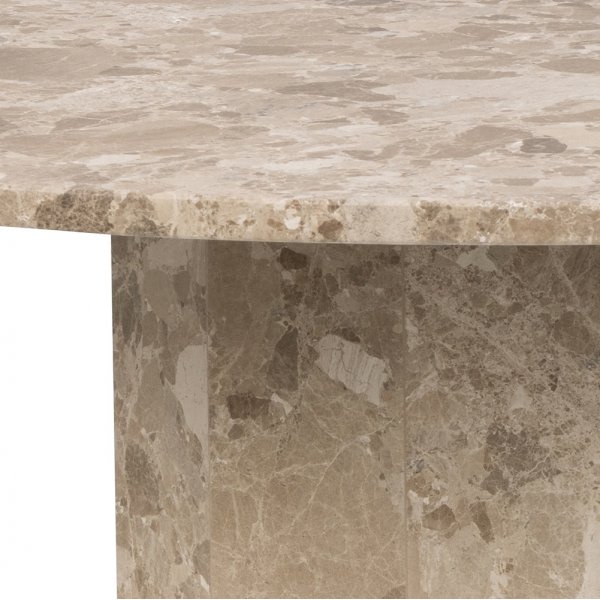 Pegani ronde eettafel 130 cm beige marmersteen