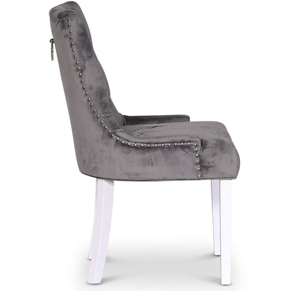 Tuva Decotique stol (Rygghandtag) - Grå sammet Tuva Decotique stol (Rygghandtag) - Grå sammet