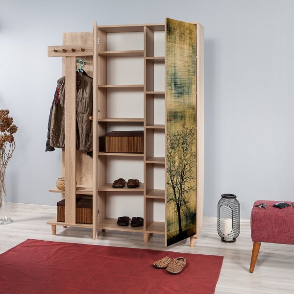 Meuble d\\\'entrée Garmanto 135 cm - Chêne Sonoma/image Meuble d\\\'entrée Garmanto 135 cm - Chêne Sonoma/image