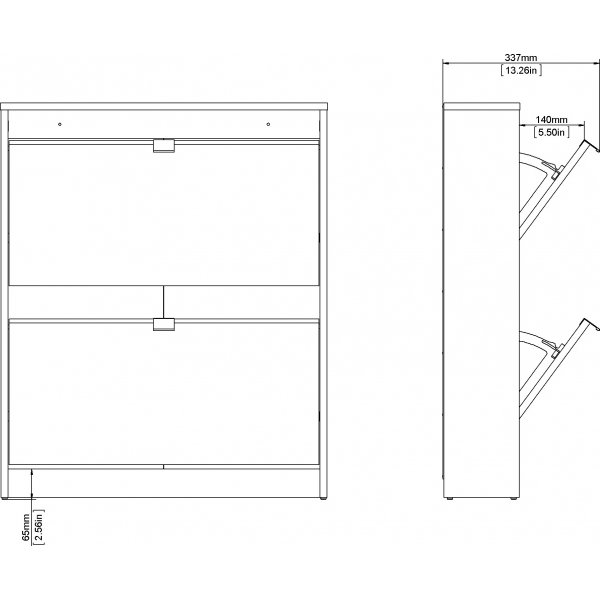Meuble à chaussures à 2 compartiments - Blanc Meuble à chaussures à 2 compartiments - Blanc