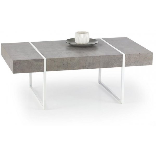 Carin soffbord - Vit/betongmnster