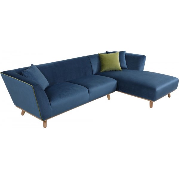 Divansoffa bl med runda trben - Hansa