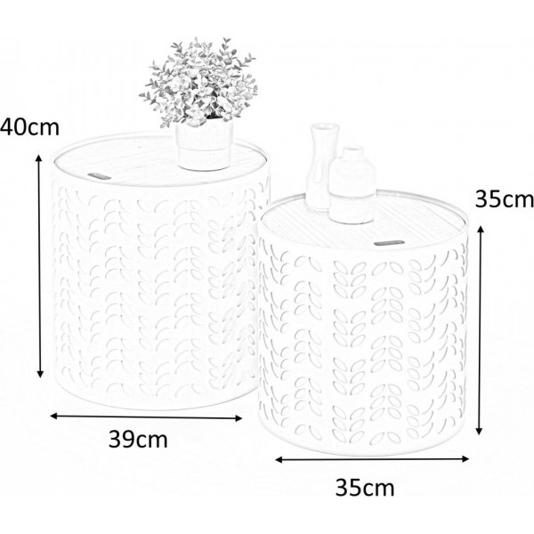 Table banc Trudie 35/39 cm - Blanc/gris