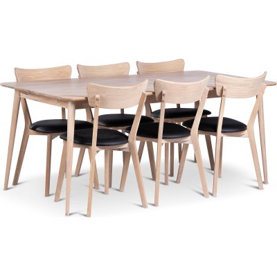 Odense matbord 180x90 cm med 6 st Eksj stolar