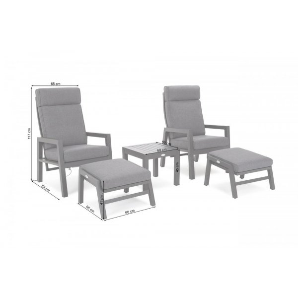 Morton Fåtöljset med bord & fotpallar (recliner) - Mörkgrå/grå Morton Fåtöljset med bord & fotpallar (recliner) - Mörkgrå/grå