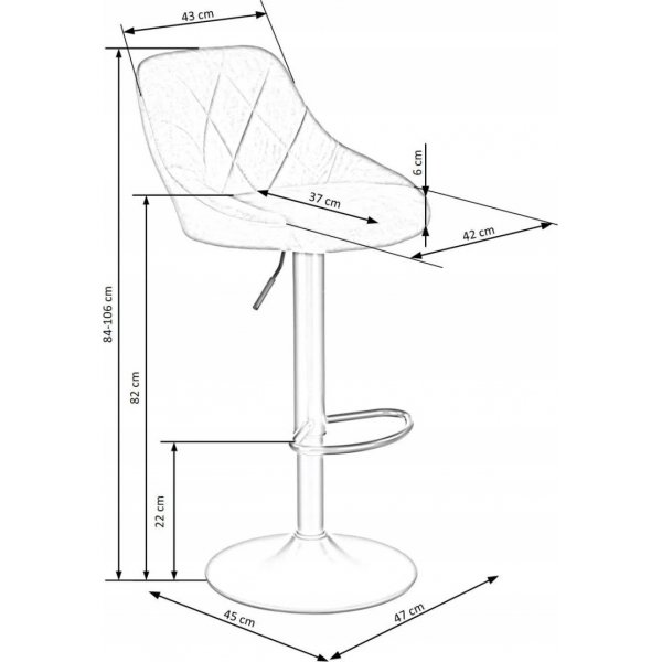 Tabouret de bar Plican 101 - Beige