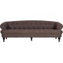 Chesterfield Oxford 3-sits soffa i brun lder look