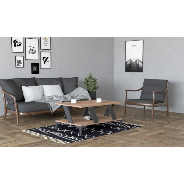 Table basse Tabla 100 x 40 cm - Anthracite/pin Table basse Tabla 100 x 40 cm - Anthracite/pin