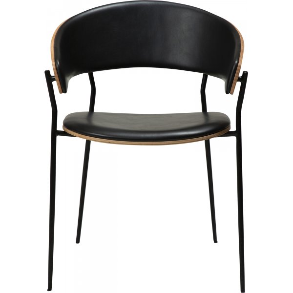 Chaise avec cadre pour berceau - PU noir/placage chêne Chaise avec cadre pour berceau - PU noir/placage chêne