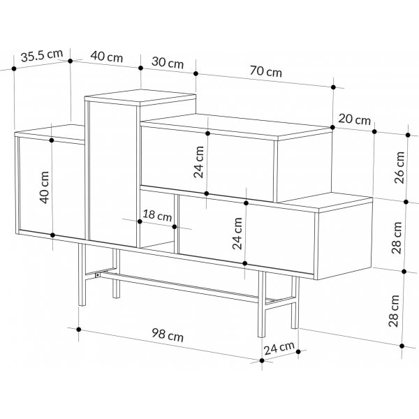 Hermes sknk - Tr/svart marmor