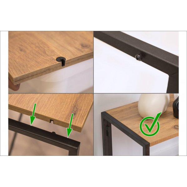 Bureau Aura 139 x 34 cm - Pin/noir