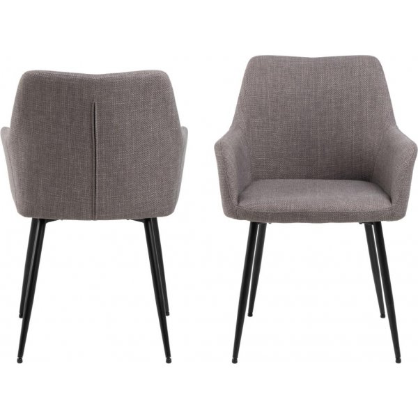 Lizzy karmstol - Ljusgr-brun/matt svart