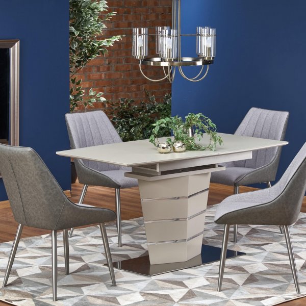 Table  manger extensible Randi 140-180 cm - Champagne / Chrome