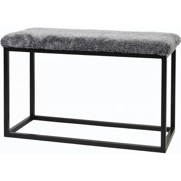 Palle sittbnk Ljusgr/svart - 80 x 35 x 50 cm
