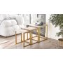 Voyage satsbord 7, 30/35/40x30/35/40 cm - Vit marmor/guld