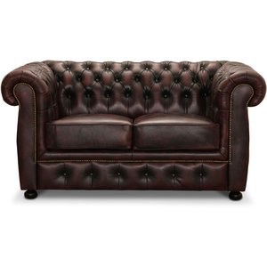 Dublin Chesterfield 2-sits soffa Oxblod läder