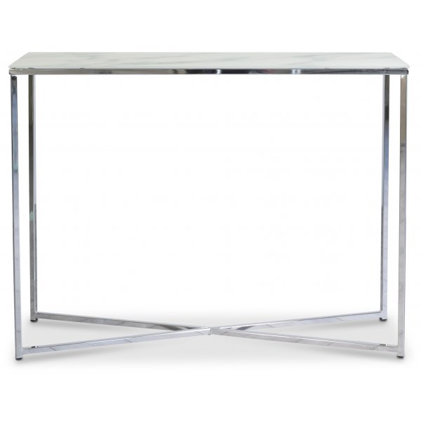 Palasso konsolbord 100 x 35 cm - Krom / Ljus marmorering + Fläckborttagare för möbler Palasso konsolbord 100 x 35 cm - Krom / Ljus marmorering + Fläckborttagare för möbler