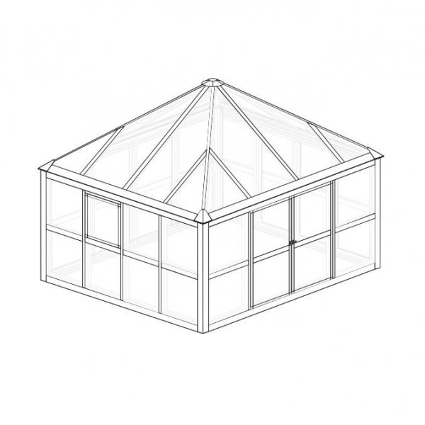 Växthus Jupiter 8,7 m² - svart + Växthus Jupiter 8,7 m² - svart +