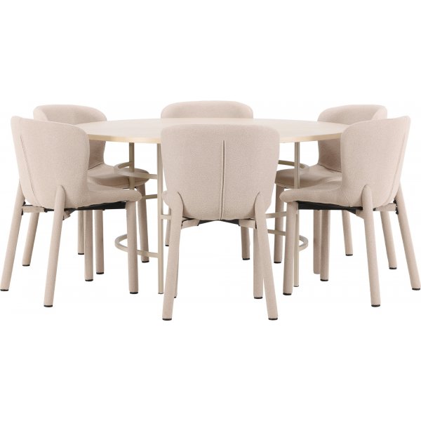 Matbord Copenhagen med 6 st Astoria stolar - Beige/whitewash Matbord Copenhagen med 6 st Astoria stolar - Beige/whitewash