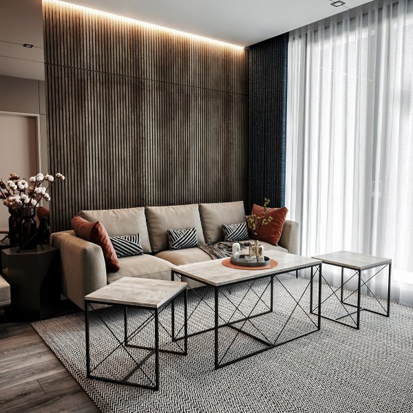 Ravina salontafel 45/100 x 45/50 cm - Lichtgrijs/zwart Ravina salontafel 45/100 x 45/50 cm - Lichtgrijs/zwart