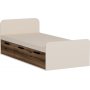 Akser enkelsng med inbyggd frvaring 190 x 90 cm - Ljus valnt/beige