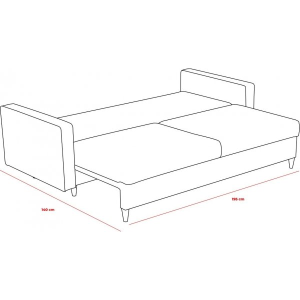 Canap convertible 3 places Eca - Anthracite
