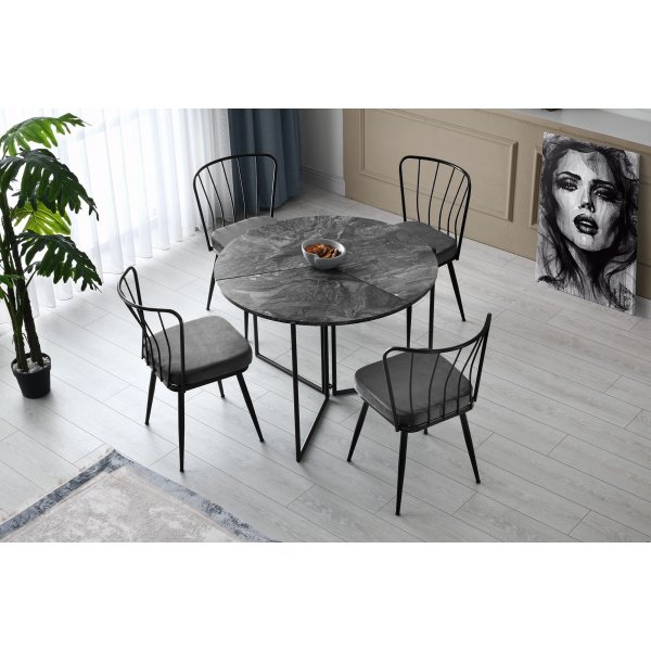 Table à manger Yara 100 cm - Anthracite Table à manger Yara 100 cm - Anthracite