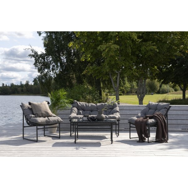 Groupe de canapés Tina - Noir/gris Groupe de canapés Tina - Noir/gris