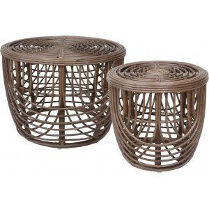 Heden soffbord set �60/40 cm - Rotting/brun + M�beltassar