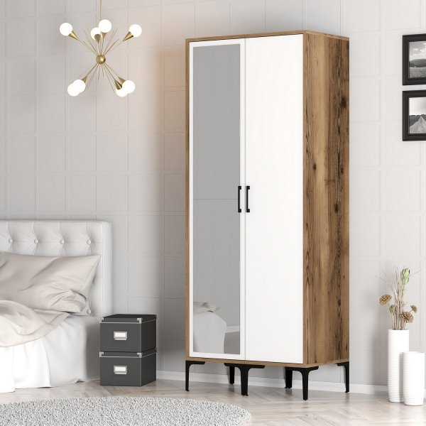 Armoire Kumsal 3 Noyer/blanc Armoire Kumsal 3 Noyer/blanc