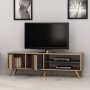Rilla mediabank 150 cm - Antraciet/eiken