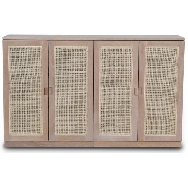 Level sideboard i whitewash med drrar i rotting 140 cm