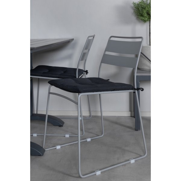 Denver utematgrupp med 4 st Lina stolar - Svart/Grå Denver utematgrupp med 4 st Lina stolar - Svart/Grå